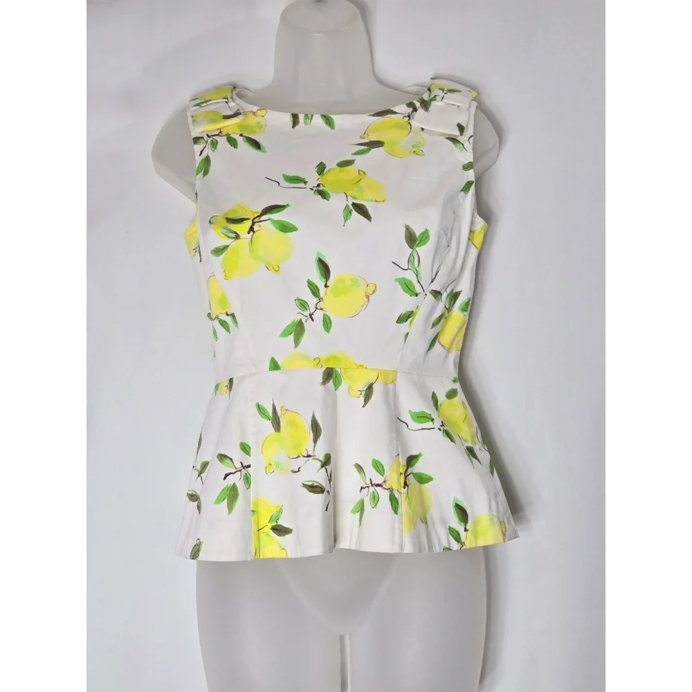 Kate Spade Thalia Peplum Top In Lyric Lemon